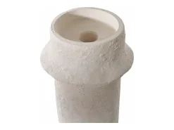 ebuy24 Portavelas Y Vela^2 candelabros cilíndricos en cemento Blanco
