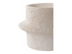ebuy24 Portavelas Y Vela^2 candelabros cilíndricos en cemento Blanco