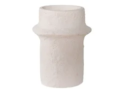 ebuy24 Portavelas Y Vela^2 candelabros cilíndricos en cemento Blanco