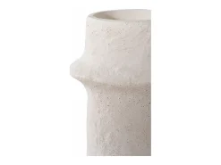 ebuy24 Portavelas Y Vela^2 candelabros cilíndricos en cemento Blanco