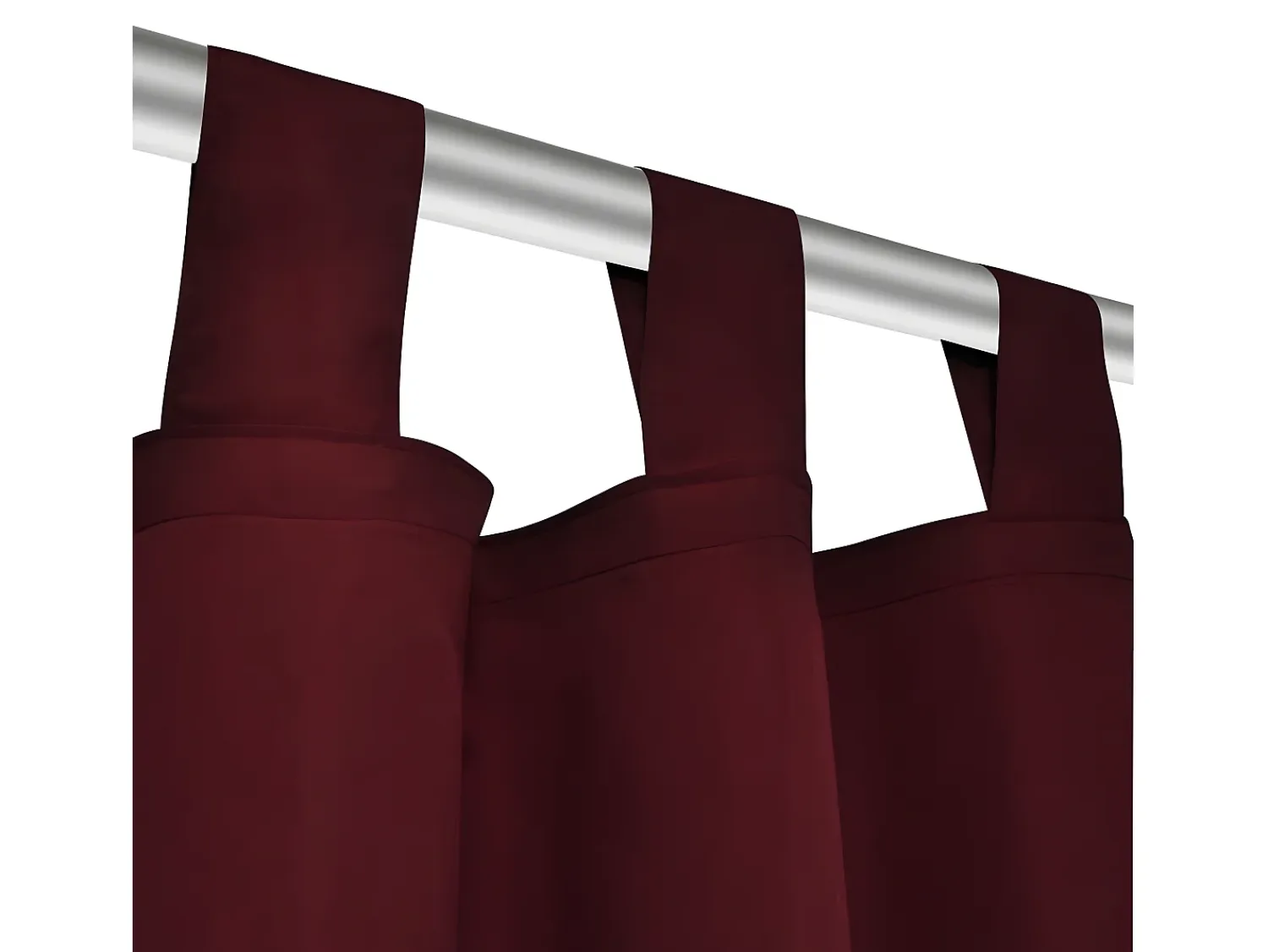 Clearance 2 cortinas micro-satinadas con trabillas color burdeos, 140 x 245 cm ES710034 Rojo