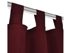 2 cortinas micro-satinadas con trabillas color burdeos, 140 x 175 cm ES745085