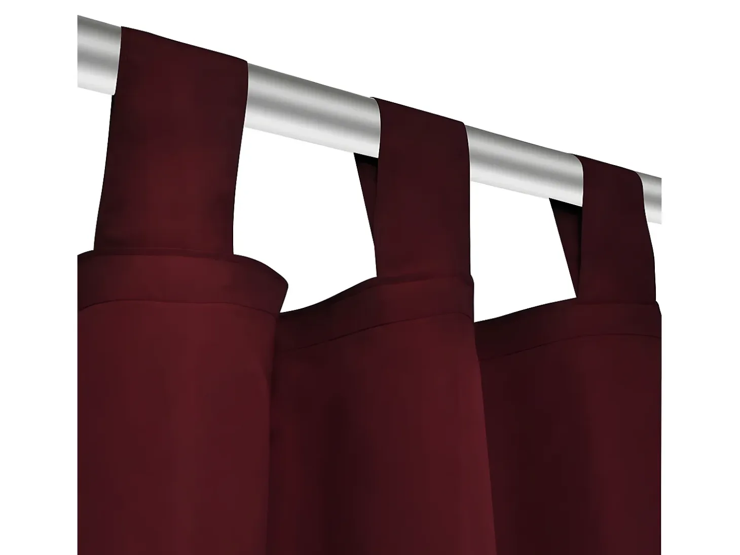 2 cortinas micro-satinadas con trabillas color burdeos, 140 x 175 cm ES745085