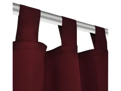 2 cortinas micro-satinadas con trabillas color burdeos, 140 x 225 cm ES242408