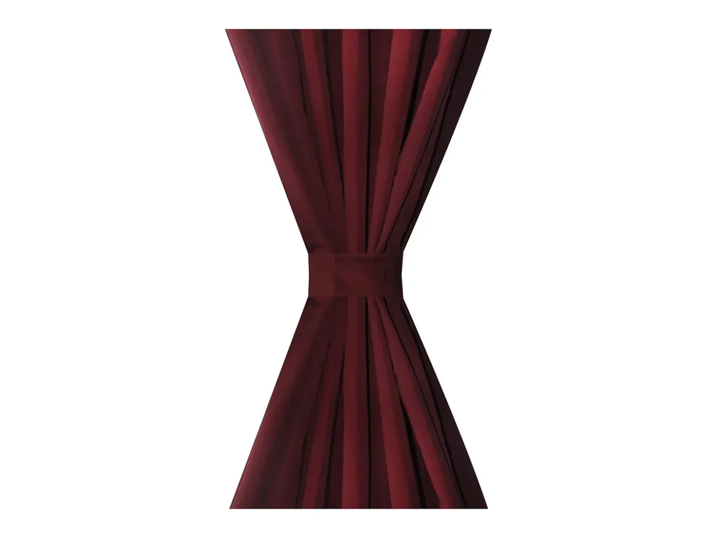 2 cortinas micro-satinadas con trabillas color burdeos, 140 x 225 cm ES242408