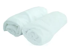 2 sábanas bajeras ajustables para bebé - Jersey - Blancas 60 x 120 cm