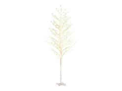 Abedul artificial blanco con 672 LEDs blanco cálido 400 cm
