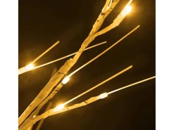 Abedul artificial blanco con 672 LEDs blanco cálido 400 cm