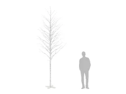 Abedul artificial blanco con 672 LEDs blanco cálido 400 cm