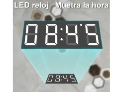 Sale AICA espejo 80 x 60 cm,rectangular,con función antivaho,Bluetooth，lupa 3x,reloj led, espejo con luz de 3 colores,brillo ajustable,función de memoria agapada Transparente