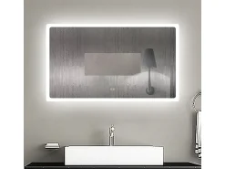 Sale AICA espejo 1200 x 700 mm,con función antivaho,Bluetooth，espejo con luz de 3 colores,brillo ajustable,función de memoria agapada Transparente
