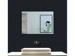AICA Espejo de baño con luz LED,70 x 50 cm,luz led+ antivaho+ brillo ajustable+ función de memoria agapada Transparente