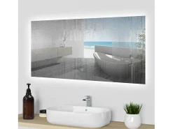 Aica Espejo de baño LED 100 x 60 cm, antivaho, brillo regulable, función memoria