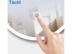 Aica Espejo de baño LED 40 x 80 cm, ovalado, antivaho, luminosidad regulable