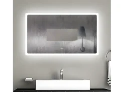 Hot Aica Espejo de baño LED 120×70cm,Bluetooth,antivaho Transparente