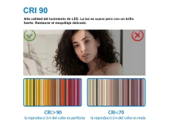 Aica Espejo^Espejo de baño LED 160×80cm,Bluetooth,Antivaho Transparente