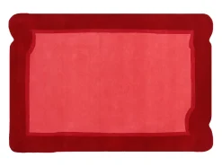 Alfombra 100% lana tejida a mano rojo cereza y rosa, 160 x 230 cm, 2100g/m², MANOLA