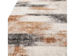 Alfombra De Salón^Alfombra abstracta - 200x290cm - , crema, negro - Kuza Lines Naranja