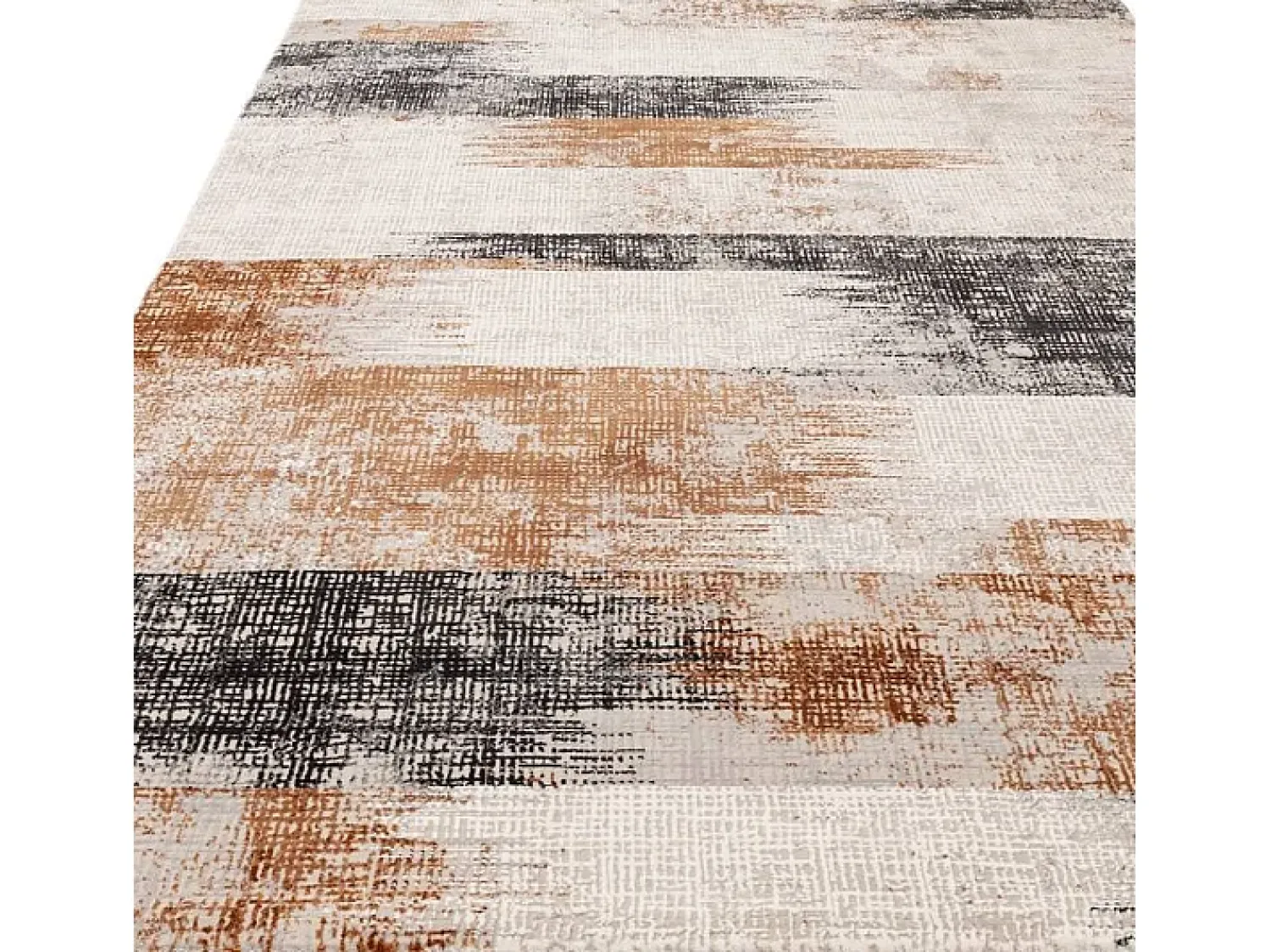 Alfombra De Salón^Alfombra abstracta - 200x290cm - , crema, negro - Kuza Lines Naranja