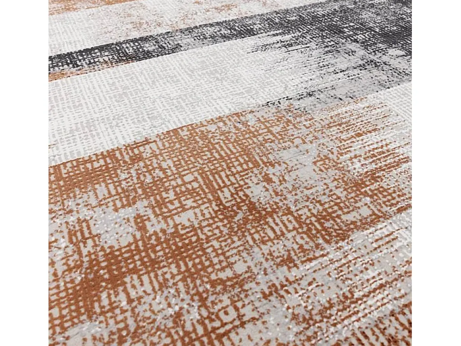 Alfombra De Salón^Alfombra abstracta - 200x290cm - , crema, negro - Kuza Lines Naranja