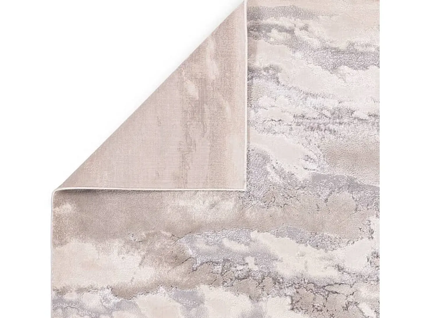 Alfombra abstracta - 200x290cm - plata, crema, gris - Aurora Cloud