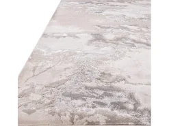 Alfombra abstracta - 200x290cm - plata, crema, gris - Aurora Cloud