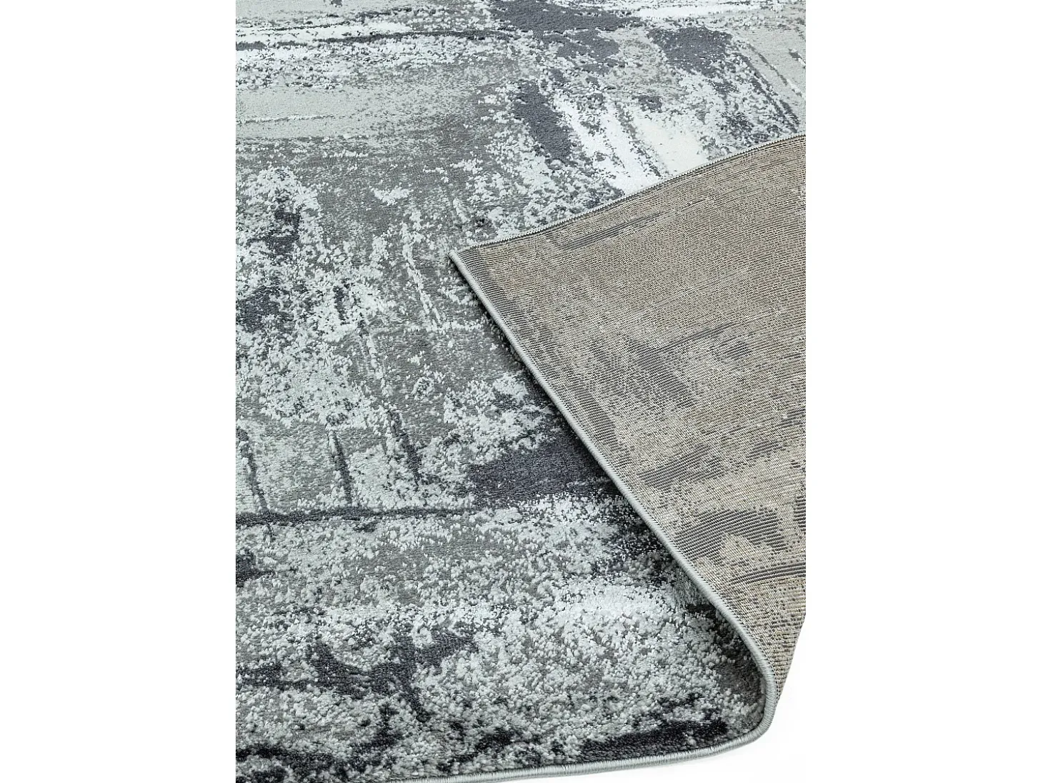 Alfombra abstracta - 200x290cm - gris, blanco, plata, negro - Orion Decor