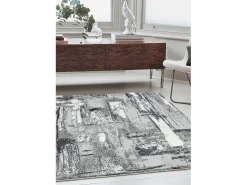 Alfombra abstracta - 200x290cm - gris, blanco, plata, negro - Orion Decor
