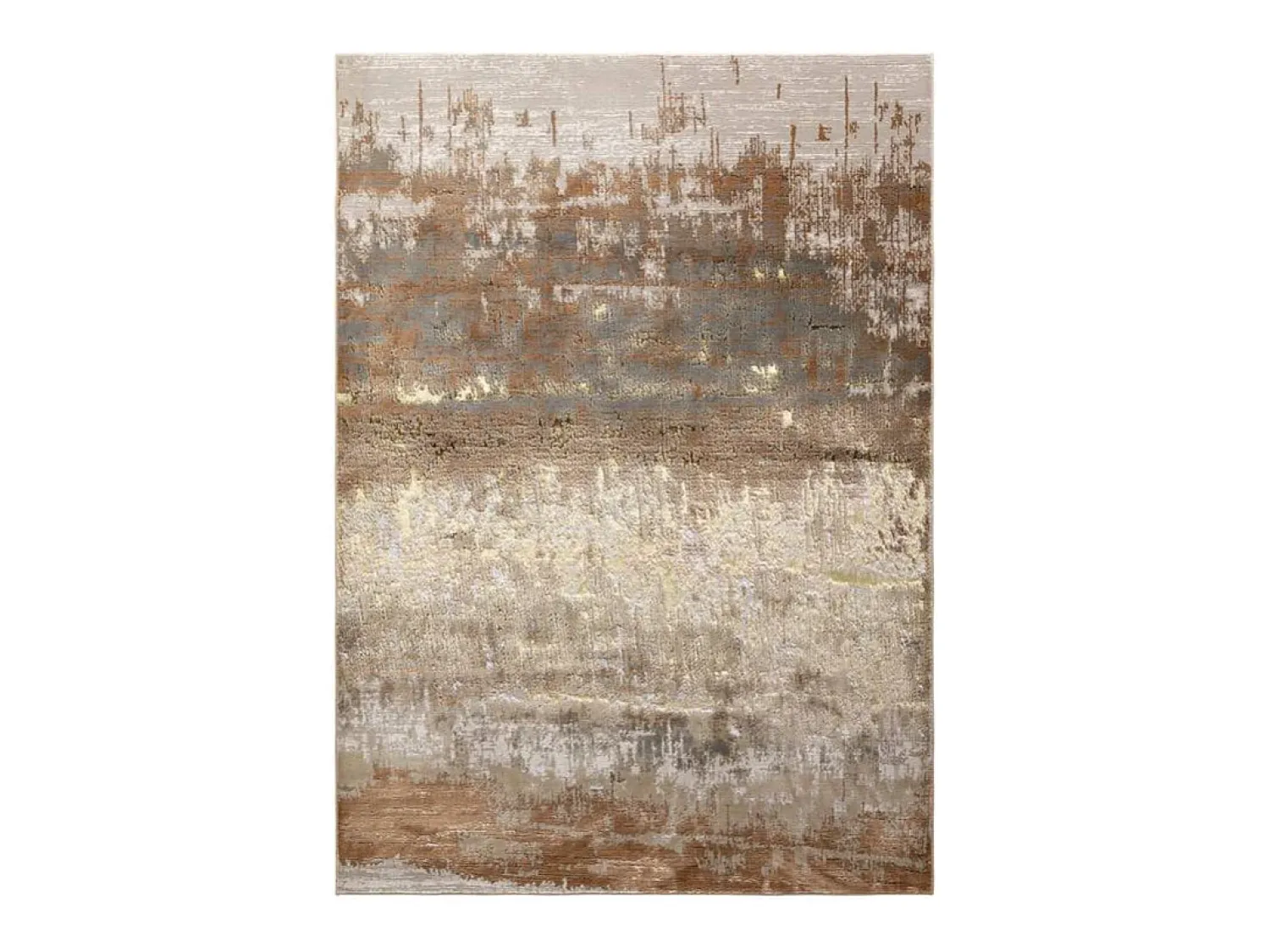 Alfombra abstracta - 160x230cm - , marrón, beige - Aurora Dune Dorado