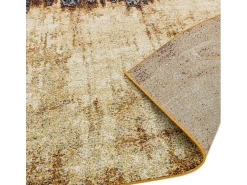 Alfombra abstracta - 160x230cm - naranja, azul, beige - Nova Distress