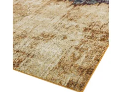Alfombra abstracta - 160x230cm - naranja, azul, beige - Nova Distress