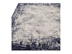 Alfombra abstracta - 160x230cm - azul marino, crema - Kuza Border