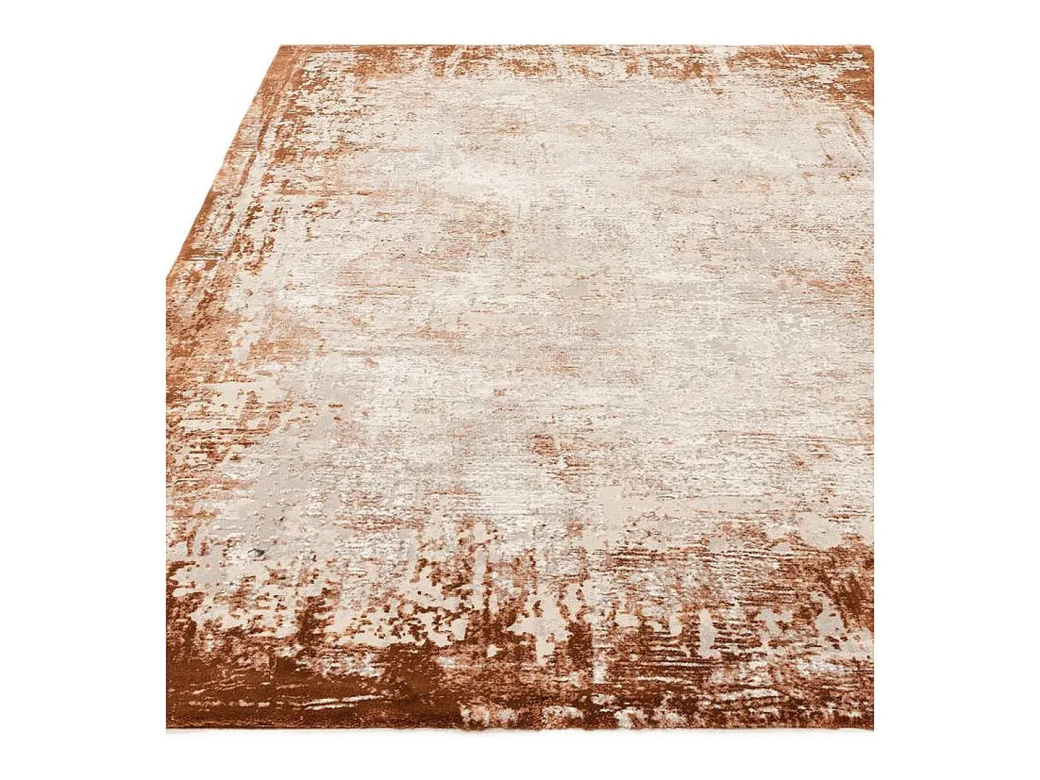 Alfombra De Salón^Alfombra abstracta - 200x290cm - , crema - Kuza Border Naranja