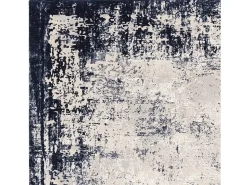 Alfombra abstracta - 200x290cm - azul marino, crema - Kuza Border
