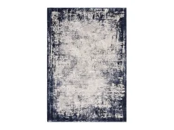 Alfombra abstracta - 200x290cm - azul marino, crema - Kuza Border