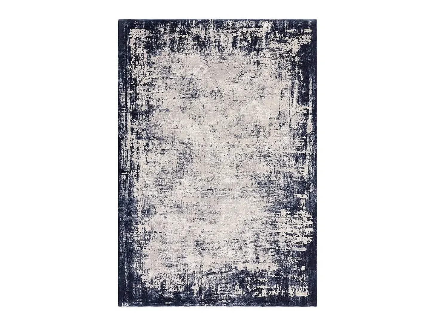 Alfombra abstracta - 200x290cm - azul marino, crema - Kuza Border