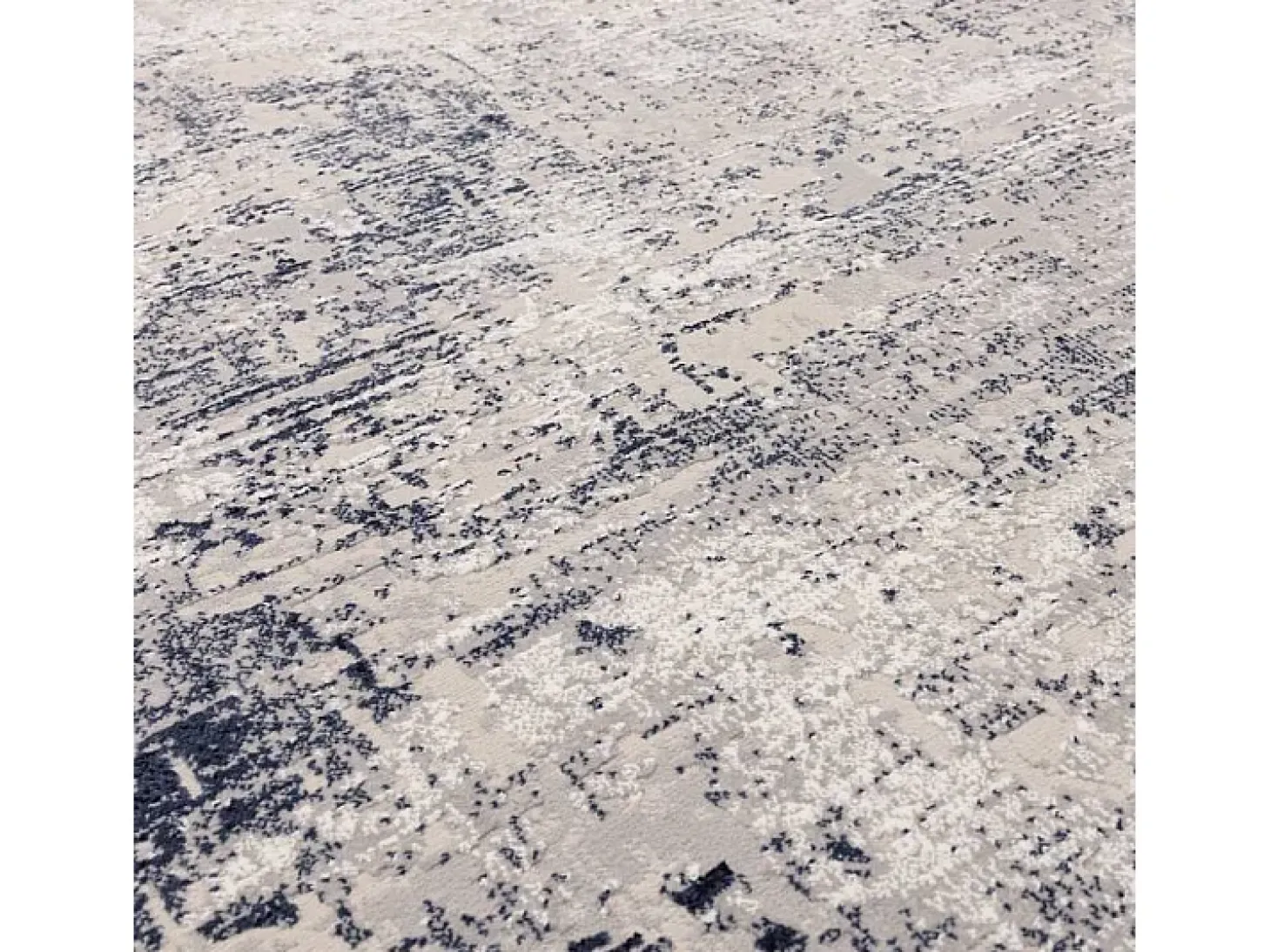 Alfombra abstracta - 200x290cm - azul marino, crema - Kuza Border