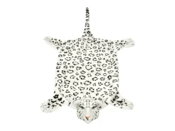 Alfombra afelpada de leopardo 139 cm blanco