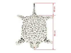 Alfombra afelpada de leopardo 139 cm blanco