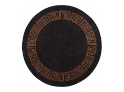 Online Alfombra antideslizante lavable φ120 cm negra y dorada Negro