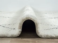 Sale the carpet Alfombra Bahar Shaggy moderna patrón rombos, negro , 200 x 290 cm Blanco