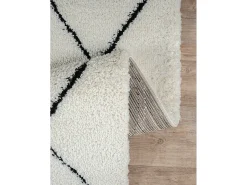 Sale the carpet Alfombra Bahar Shaggy moderna patrón rombos, negro , 200 x 290 cm Blanco
