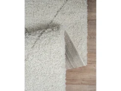 Alfombra Bahar Shaggy patrón rombos, crema, 80 x 150 cm