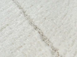 Alfombra Bahar Shaggy patrón triángulos, crema, 200 x 290 cm