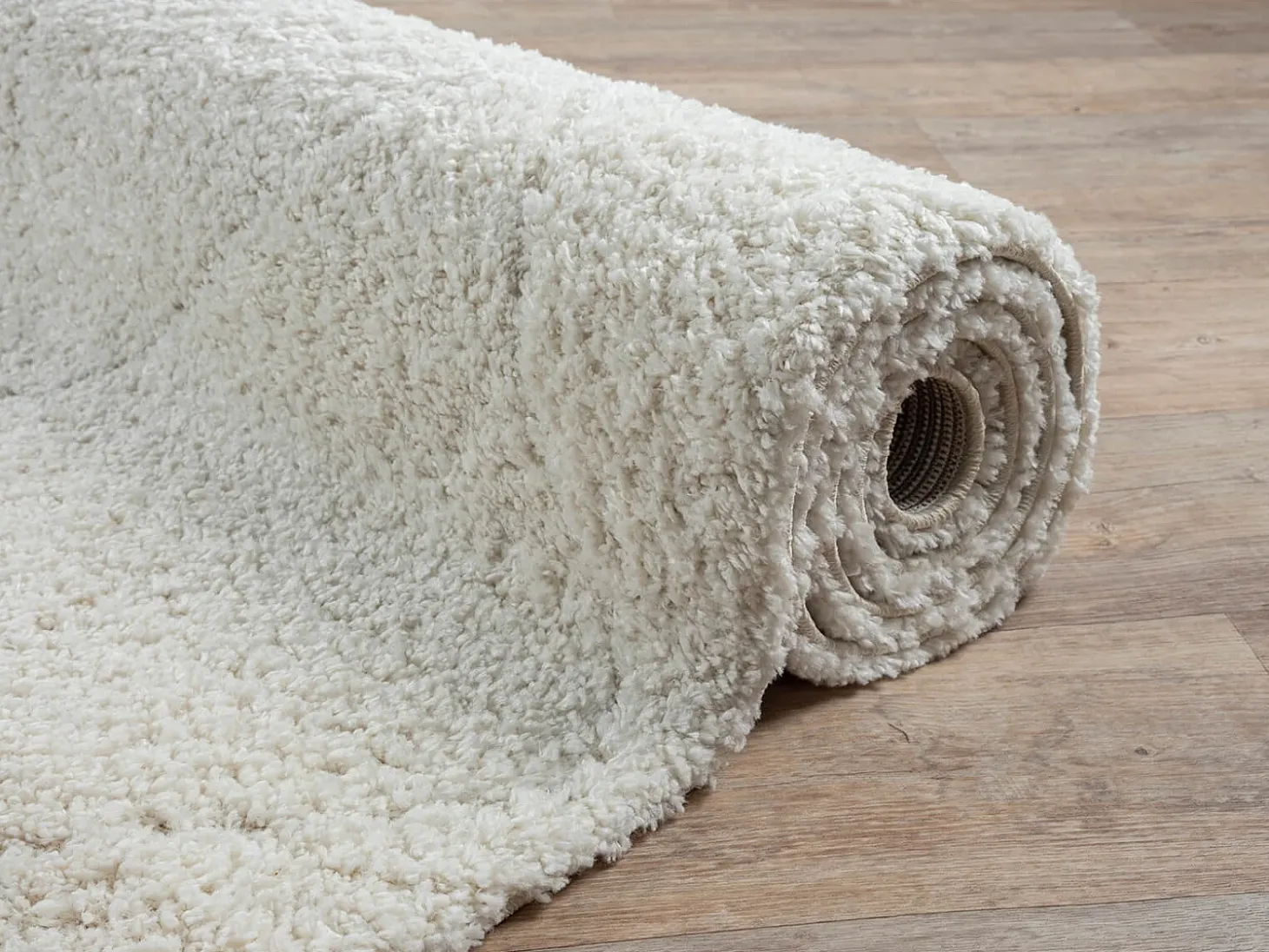 Alfombra Bahar Shaggy patrón rombos, crema, 200 x 290 cm