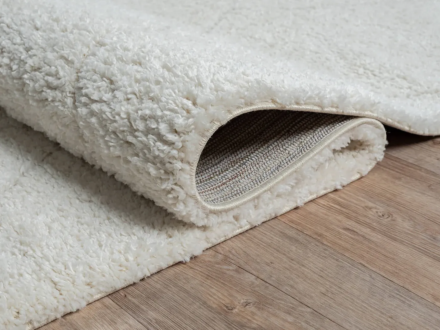 Alfombra Bahar Shaggy patrón rombos, crema, 200 x 290 cm