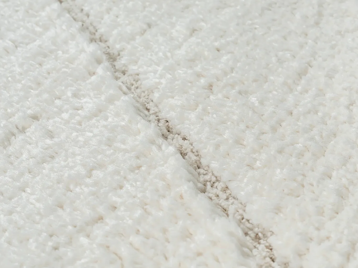 the carpet Alfombra De Salón^Alfombra Bahar Shaggy patrón triángulos, , 240 x 340 cm Crema