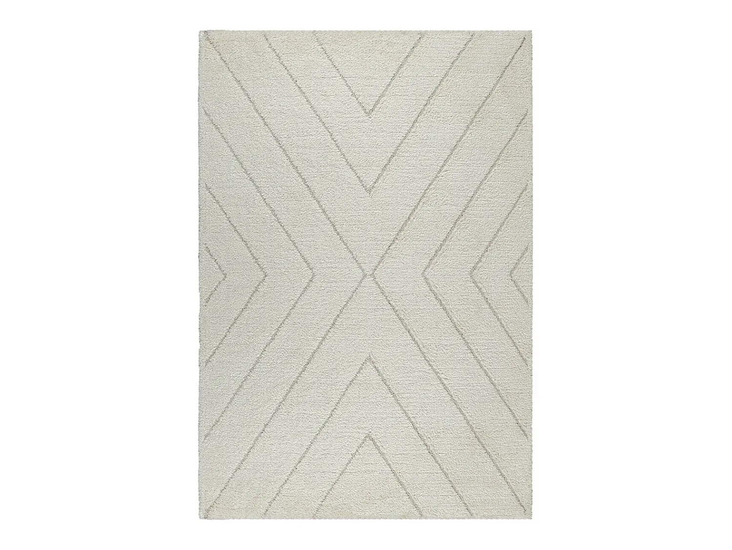 the carpet Alfombra De Salón^Alfombra Bahar Shaggy patrón triángulos, , 240 x 340 cm Crema