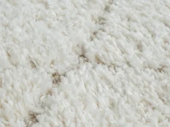 the carpet Alfombra De Salón^Alfombra Bahar Shaggy patrón rombos, , 160 x 230 cm Crema