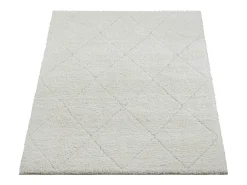 the carpet Alfombra De Salón^Alfombra Bahar Shaggy patrón rombos, , 160 x 230 cm Crema